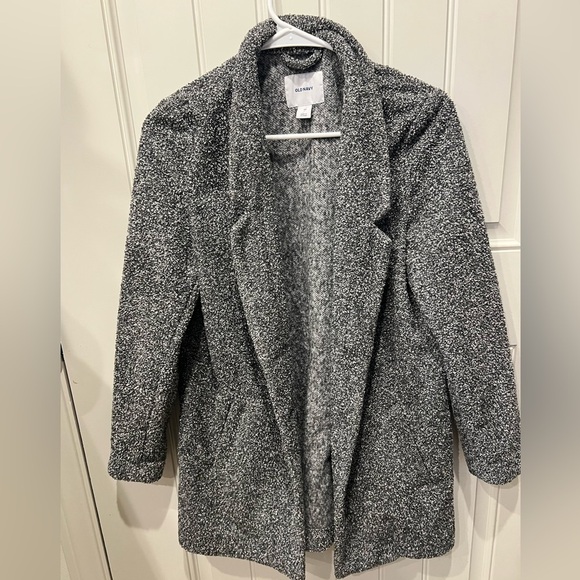 Old Navy XS Gray Heathered Jacket Blazer Cozy Open-Front Design - Picture 1 of 9